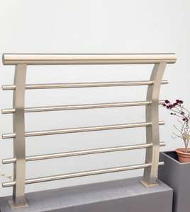 מעקות חוץ מודרניים מפלדת אל-חלד לגשרי נהר, מעקות מרפסת, צינורות אופקיים - מעובים ומחוזקים נגד התנגשות - Product Image 1