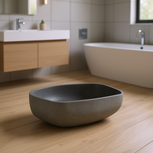 Lavabo Ovalado de Piedra de Río, 17.7-20.9x13.4-16.1 Pulgadas, Duradero, Contemporáneo, para Baño - Product Image 2