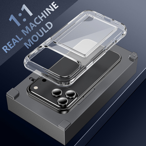 Ốp lưng ví trong suốt có khe đựng thẻ cho iPhone 17 Pro Max 16E 15 14 Plus 17 Air 13 12, chống sốc, chất liệu acrylic cứng trong suốt - Product Image 2