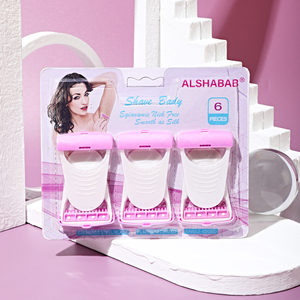 Nouvelle Arrivée <span class=keywords><strong>Rasoir</strong></span> Portable Rechargeable pour <span class=keywords><strong>Femme</strong></span>, Ensemble de 6 Pièces, Tête à Lame Unique en Acier Inoxydable Suédois, Corps, Visage, Aisselles, Maillot de Bain - Product Image 2