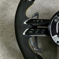 Volant en fibre de carbone pour Mercedes-Benz, volant W164 W166 W221 W253 W211 W222, volant à rayures jaunes