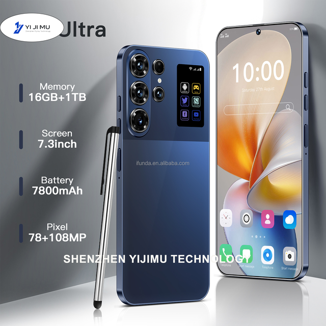 S26 Ultra 16G+1TB Android 15 7.3 Inch Cell Smart Phone 108MP Rear Camera Fast Processor Long Battery Life Wi-Fi Enabled ODM/OEM