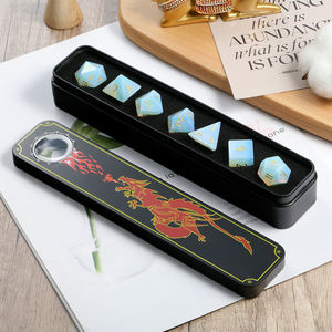 Dés en opale en gros, ensemble de dés DND, dés en pierres précieuses D&D avec coffret cadeau, Donjons et Dragons - Product Image 5