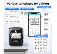 Imprimante d'étiquettes Phomemo M110 imprimante de codes à barres fabricant d'étiquettes thermiques Portable à dents bleues pour téléphone/tablette/PC/Mac