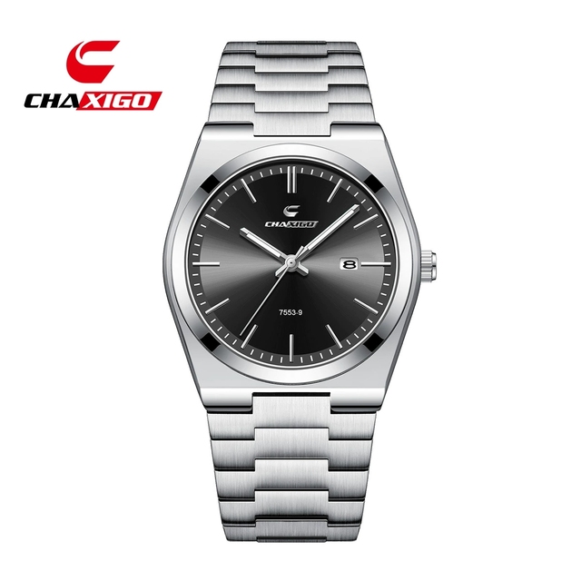 CHAXIGO 7553-9 Fashion Men's Watch Waterproof Luminous Hands Calendar Date Luxury Mens Quartz Wrist Watch for Men Montres Hommes