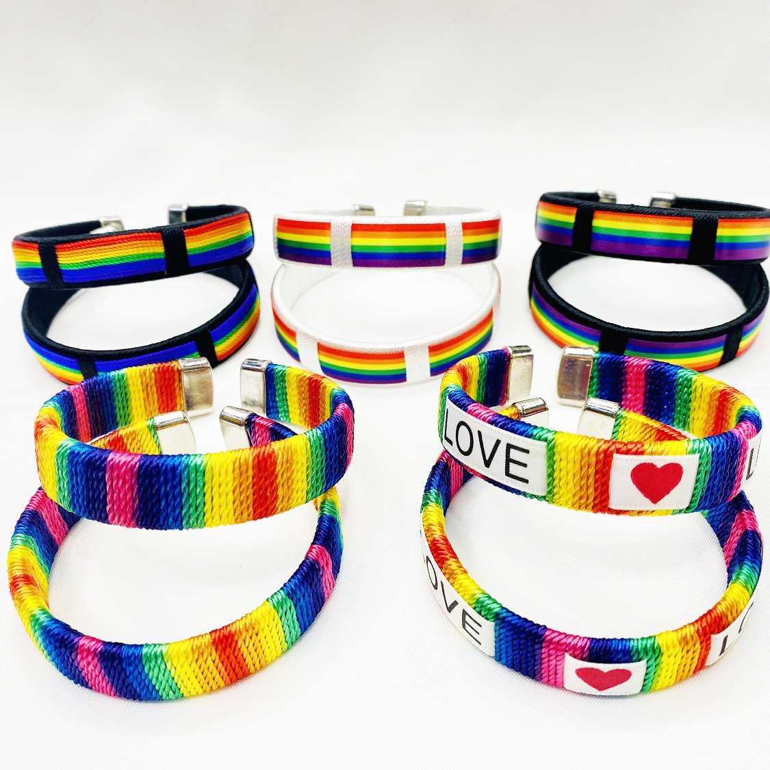 MoK 4 Braccialetti Gay Pride Intrecciati - Arcobaleno Regolabile In Tela Per Uomo E Donna - Gioielli LGBTQ+