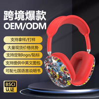Haute qualité P9 style chinois Graffiti peint sans fil sur l'oreille casque supra-auriculaire BT5.3 réduction du bruit batterie extrêmement longue