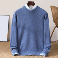 Pull en laine 100% pour homme, col rond, tricoté, OEM & ODM, fournisseur de vêtements en laine de Mongolie intérieure, hauts en laine personnalisés