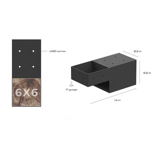 Kit gazebo et pavillon de <span class=keywords><strong>pergola</strong></span> d'extérieur avec support de poteau de menuiserie métallique <span class=keywords><strong>Connecteur</strong></span> de poutres en bois et support de <span class=keywords><strong>pergola</strong></span> de clôture - Product Image 4