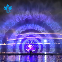 Magnifique Fontaine Multimédia Extérieure avec Spectacle d'Eau, Musique, Laser et Écran de Projection Nocturne Coloré pour Projet de Tourisme Culturel
