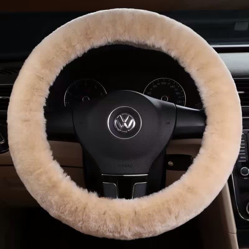 OTELON OTL-005i Whole Skin Sheepskin Wool Steering Wheel Cover | Universal 3-Spoke Car Accessory