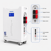 Système de batterie de stockage d'énergie domestique hors réseau empilable 51V 48V 100Ah avec moniteur intelligent WIFI 5kWh LiFePO4