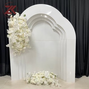 Arco Nuziale in Metallo Bianco ZKAI, Pannello di Sfondo 3D per Eventi e Decorazioni per Feste - Product Image 2