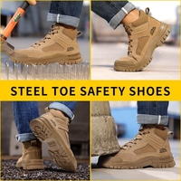 Bottes mi-hautes pour hommes, design classique, antidérapantes, résistantes à l'usure, anti-choc et anti-perforation, chaussures de sécurité de travail à semelle épaisse, automne-hiver
