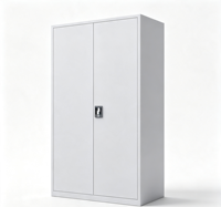 Armoire de classement métallique à 2 portes verrouillables, structure KD, pour bureau, avec étagères réglables, vente en gros usine