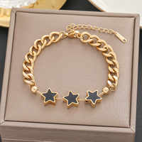 Bracelet à breloques en forme de cœur de papillon carré plaqué or 18 carats, bracelet à maillons en acier inoxydable cubain pour femmes et filles