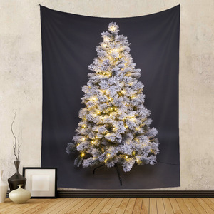 Haute qualité personnalisé joyeux noël arbre tenture murale <span class=keywords><strong>tapisserie</strong></span> Festival toile de fond pour chambre <span class=keywords><strong>et</strong></span> salon décoration de noël - Product Image 4