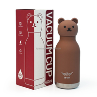Botol Air Termos Stainless Steel 450ml untuk Anak dengan Tutup Silikon Kartun ODM Vacuum Sports Cup untuk Anak-anak