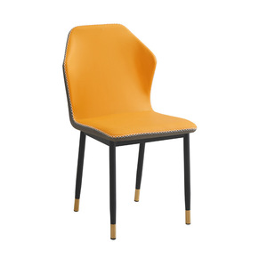 เก้าอี้รับประทานอาหารหนัง PU พร้อมขาโลหะทนทานสำหรับโรงแรมบ้านร้านอาหารและโรงเรียนออกแบบได้ตามที่ต้องการ - Product Image 3