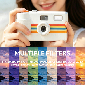 Appareil photo numérique compact sans écran de style film 20MP avec flash LED, Wi-Fi et filtres multiples, couleurs et motifs personnalisables - Product Image 5