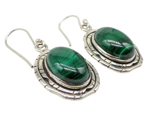 Elegantes Pendientes de Malaquita Natural, Hechos a Mano, Plata de Ley 925, Joyería para Mujer, Regalo para Fiesta o Boda, Proveedor Mayorista - Product Image 6