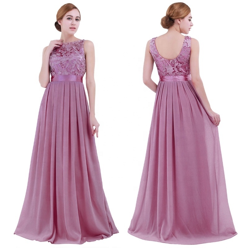 Women Ladies Strapless Chiffon Bridesmaid Long