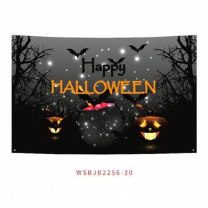Wholesale Printing Spooky Personalized Scary Halloween Pumpkin Banner Party Outdoor <b>Flags</b> - Product Image 5