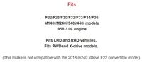 KYOSTAR pour BMW F22 F23 F30 F32 F33 F34 F36 M140i M240i 340i 440i B58 3.0L 2015+ Prise d'air froid