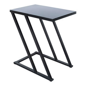 Table basse en acier <span class=keywords><strong>noir</strong></span> avec plateau en verre trempé table basse en métal avec miroir table d'appoint de luxe canapé - Product Image 6