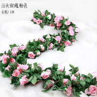 Guirlande de roses artificielles en soie, fausse verdure pour décoration de plafond, embellissement de conduits de climatisation de salon, Saint-Valentin, Pâques