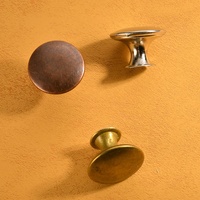 Poignées de meuble en alliage de zinc noir mat, poignées de tiroir à tête plate ronde, boutons de porte de cuisine, quincaillerie décorative
