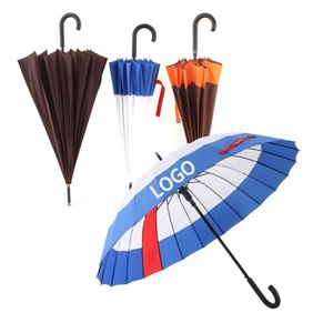 Heavy Duty Promotional Business Gifts <b>Windproof</b> 24 Ribs Straight <b>Umbrella</b> 23inch 24 Bones Super Strong <b>Windproof</b> <b>Umbrellas</b> - Product Image 4