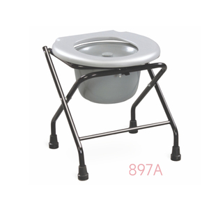 Orientmed 3-en-1 Chaise de chevet pliable Siège de toilette portable en aluminium et acier pour personnes âgées également utilisable comme fauteuil roulant - Product Image 3