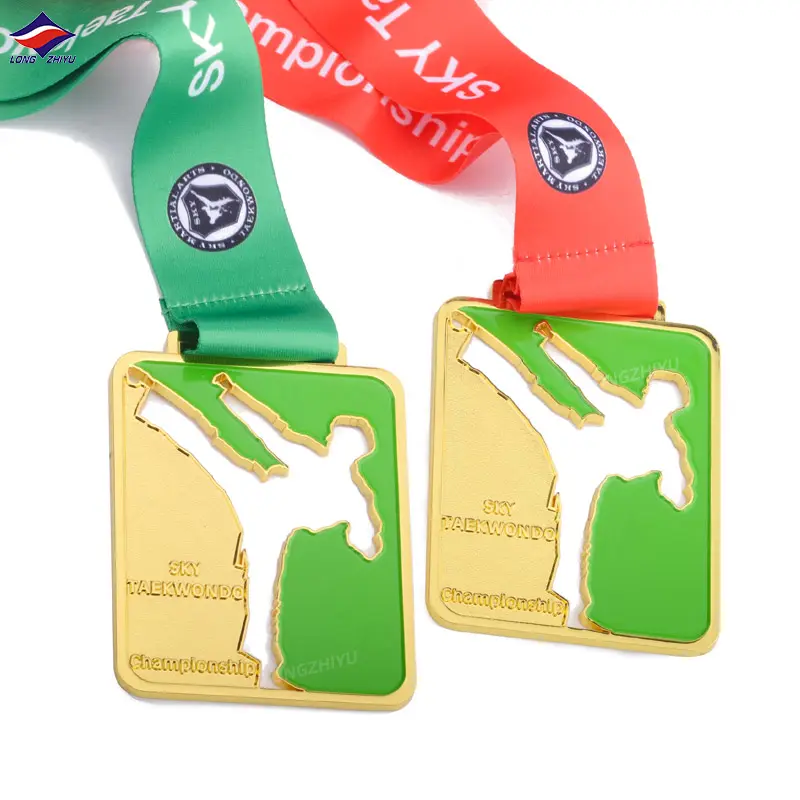Longzhiyu metal karatê medalhas fornecedor personalizado artes marciais medalhas sob medida kickboxing muay tailandês taekwondo judo jiu jitsu medalhas