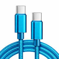 Cable de Carga Superrápida Tipo-C a Tipo-C de 60W 6A, 2m, con Cubierta de Nailon Trenzado de Alta Calidad para Teléfonos Móviles iPhone y Cámaras
