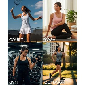 Women's Racerback Tank Tops Spandex Polyester Breathable Regular Length Multi Color Sport Tanks - Product Image 5