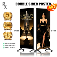 Afficheur LED intelligent mobile double face série RX PT5, panneau d'affichage LED, WiFi, USB, garantie 5 ans, couleur pleine, pour le commerce