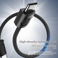 Kabel Pengisian Cepat USB-C 60W 3A, Kabel Data Tipe-C Portabel, Charger Perjalanan Ringkas Berbahan Nilon untuk Ponsel, Tablet, Laptop