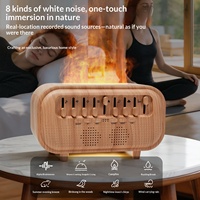 Diffuseur d'arômes portable Humidifire à flamme avec son ondulatoire, bruit blanc, haut-parleur Bluetooth et lumière LED, diffuseur d'huiles essentielles