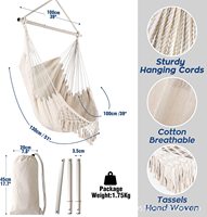 Support métallique détachable pour hamac en toile à pampilles multicouches, pour usage intérieur/extérieur, chaise de balcon
