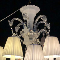 Lustre en cristal K9 magnifique à 12 lumières, style européen, en tissu, pour centres de table de mariage et salles de banquet