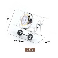 Modèle d'horloge d'avion en métal et fer, horloge rétro de bureau, accessoire de photographie, décoration de bureau