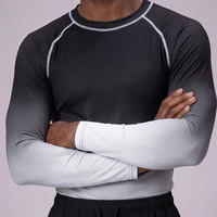 Rashguards de sport professionnels pour hommes, logo personnalisé, vêtements de fitness, t-shirts de compression, prix bas, bonne qualité.
