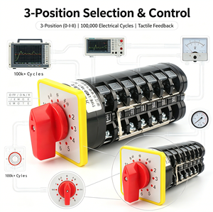 Interruptores Rotatorios Eléctricos <span class=keywords><strong>OKEY</strong></span> LW5D 16A 500V IP65 para Uso en Instrumentos, 5/6/7/8 Posiciones, Transferencia Universal de Motor, 2 Años de Garantía - Product Image 1