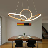 Suspension LED Courbe Créative Blanche 60W Dimmable Moderne pour Chambre et Salon avec Driver Isolé Certifié CE ROHS