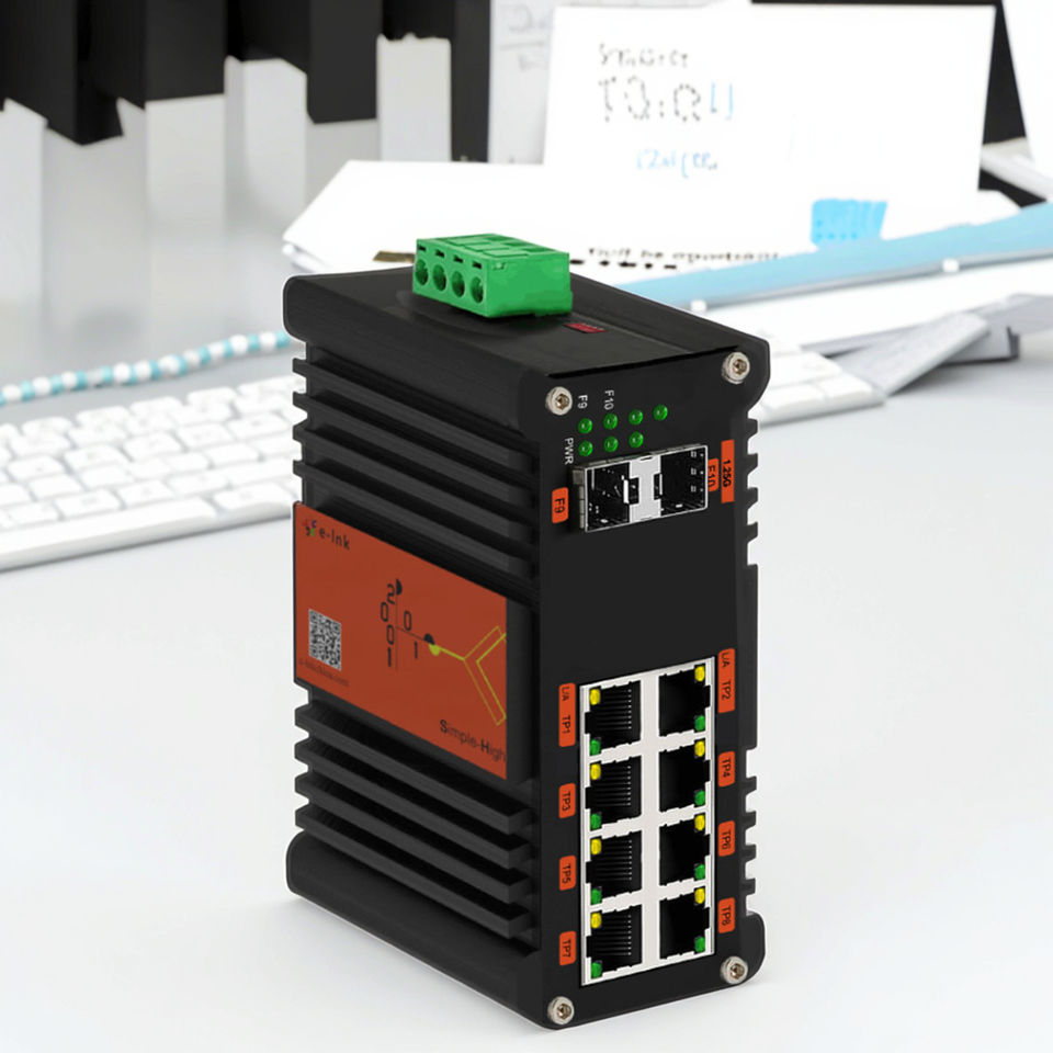 Industrial L2+ 8-Port 10/100/1000T + 2-Port 1000X SFP Managed Ethernet Switch IP40 Aluminum Case