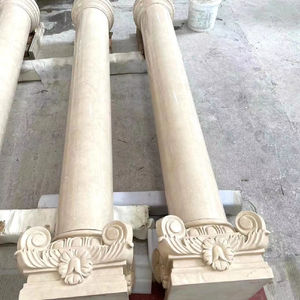 Cổ điển Roman cột trong cũ-mỏ đá cẩm thạch shabana, tay chạm khắc chi tiết - Product Image 1