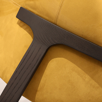 Fauteuil d'appoint en velours avec structure en bois massif, chaise longue rembourrée pour salon et hôtel