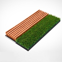 Tapis de frappe de golf avec gazon accidenté et fosse de sable pour simulateur de golf, tapis de frappe de golf haute densité avec support antidérapant en EVA