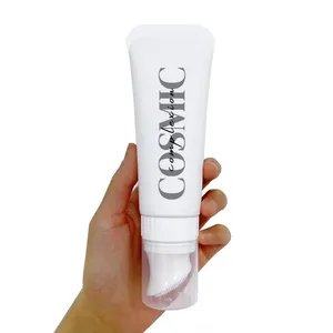 New 50ml80ml100ml white PE Plastic Cosmetics custom logo squeezing tube cleanser body milk foaming empty bottle